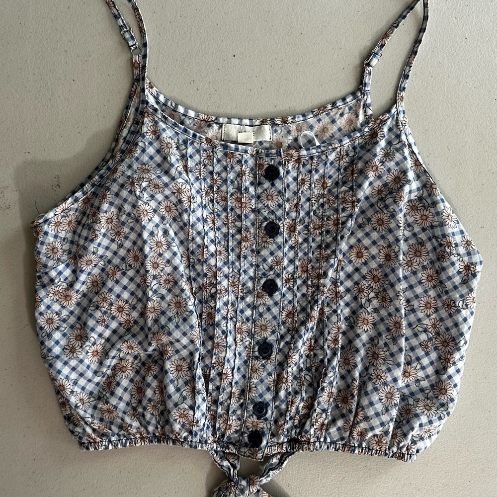 Floral Blue and White Women's Crop Top